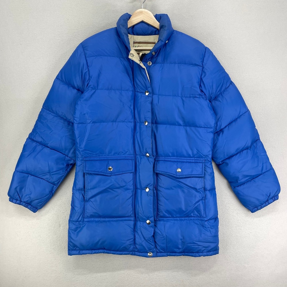 VTG 70s REI Goose Down Jacket Womens Medium Blue Expedition Mountaineering Ski